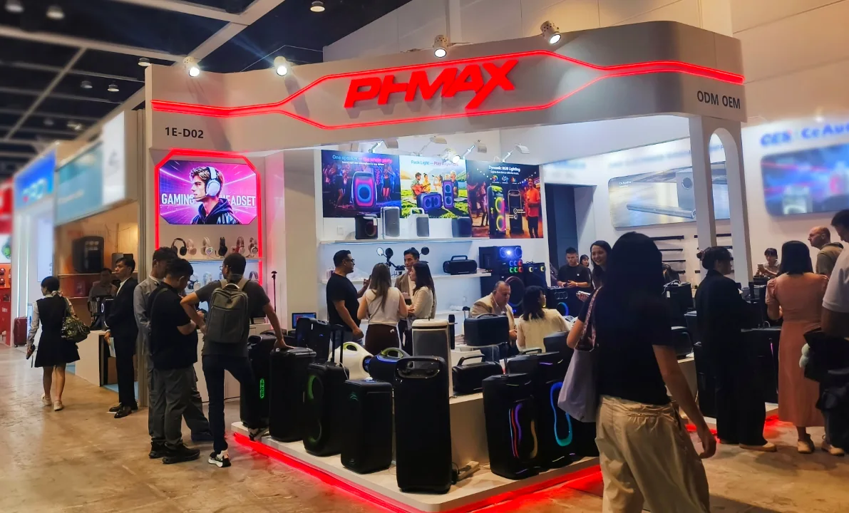PHMAX exhibition stand at an electronics fair